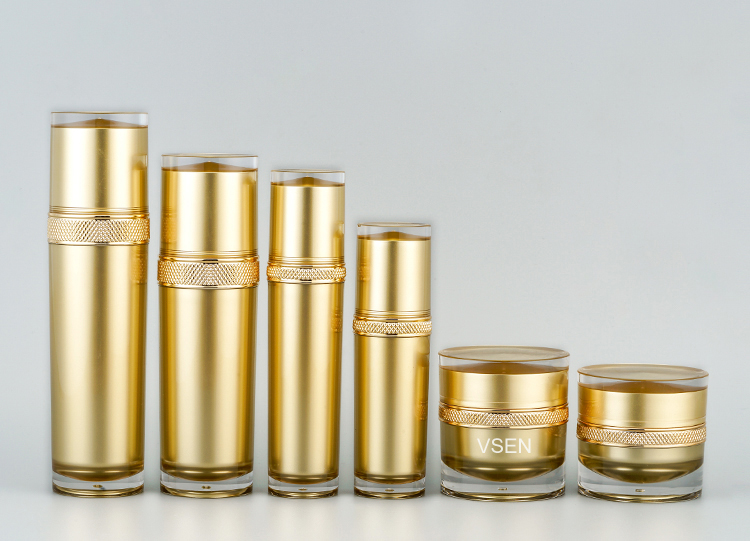 新款瓶子 高端金色亞克力瓶子批發50g  100ml  40m(圖4)